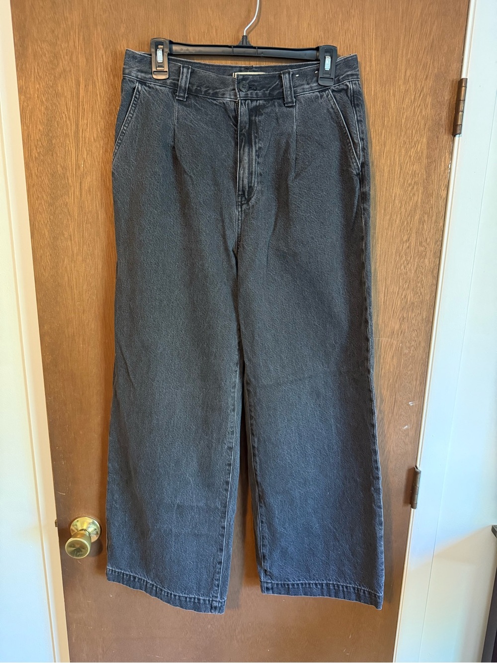 Madewell Harlow Wide-Leg Jean in Washed Black